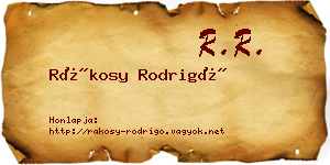 Rákosy Rodrigó névjegykártya